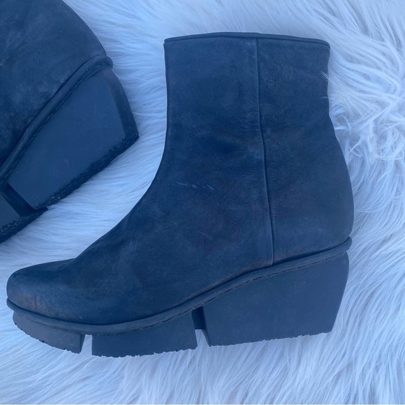 TRIPPEN Blaze Black Side-Zip Wedge Platform Leather Ankle Boots booties 40 EU - Picture 11 of 12